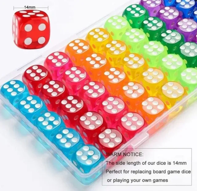 lote de 100 dados de 6 caras nuevos a estrenar