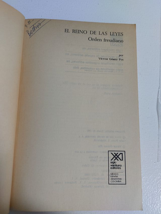 El reino de las leyes. Orden freudiano