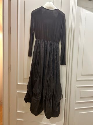 Vestido largo algodón marrón