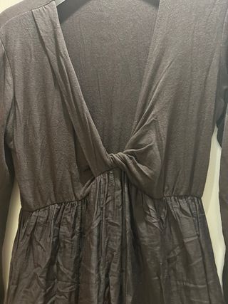 Vestido largo algodón marrón