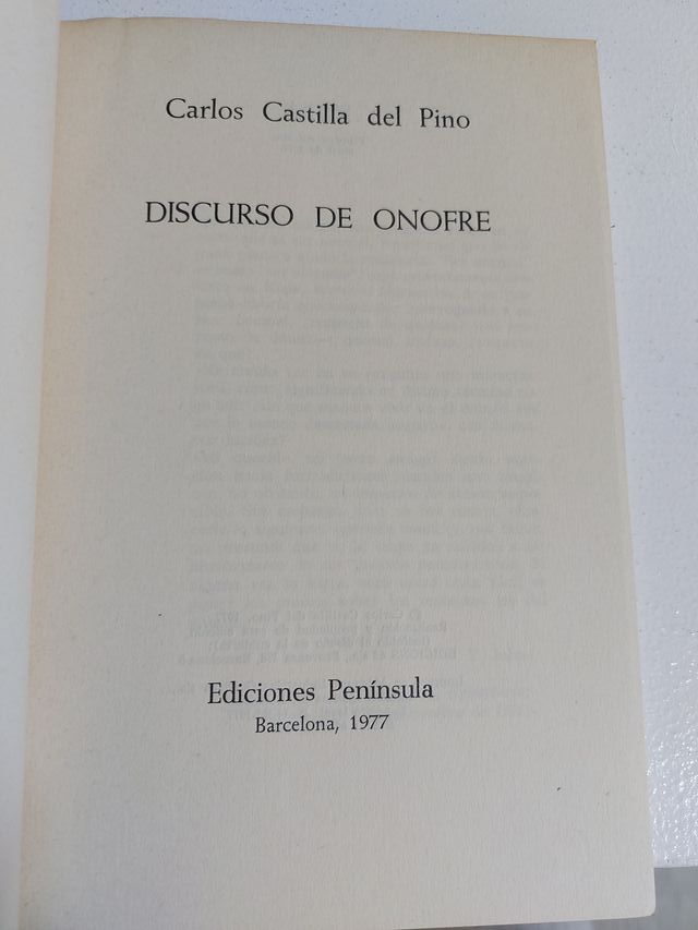 Discurso de Onofre - Carlos Castilla del Pino