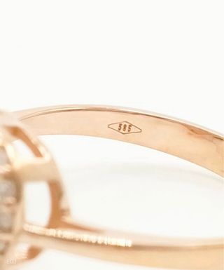 Anillo Corazón Azul Oro Rosa