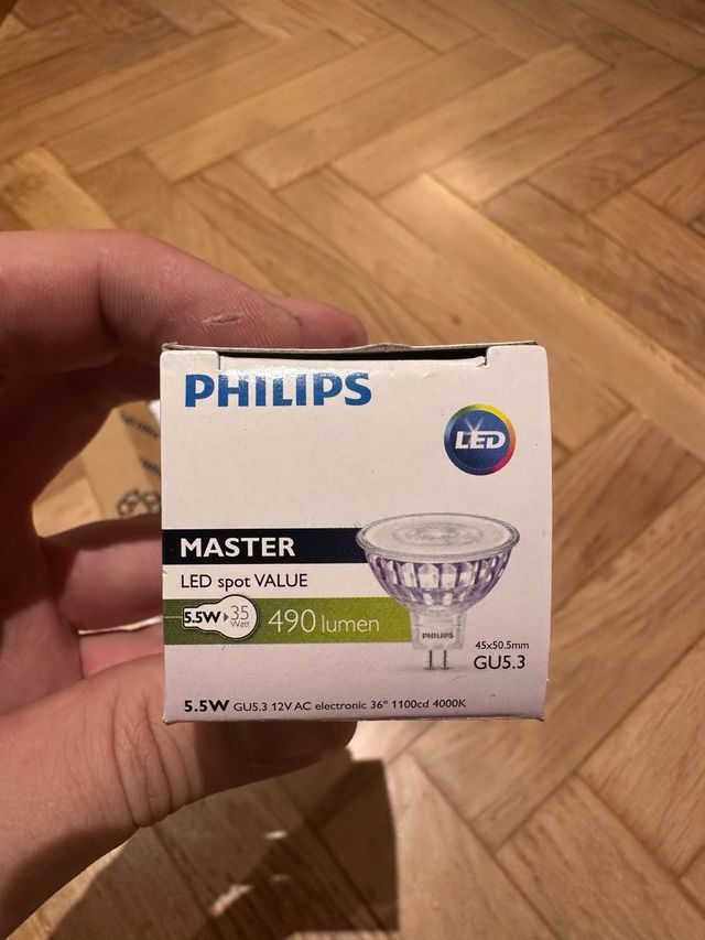 Caja 10 Bombillas LED Philips GU5.3 5.5W 490lm