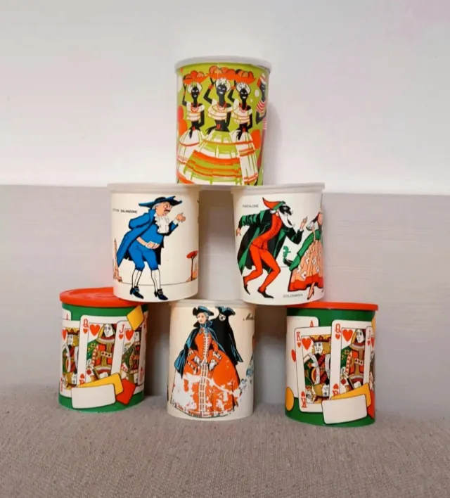 Set 6 Barattoli Vintage anni 70 Collezione