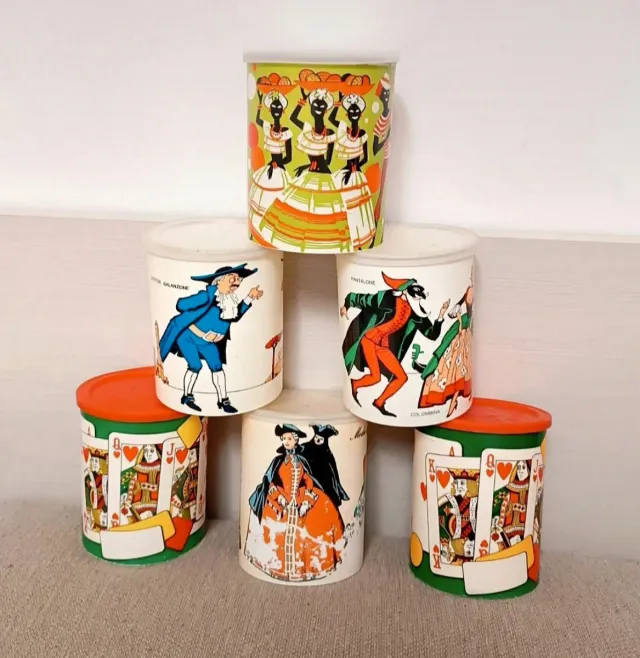 Set 6 Barattoli Vintage anni 70 Collezione