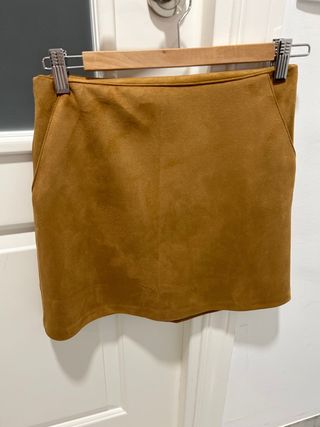 Falda marrón gamuza