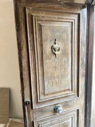 Puerta doble chalet acorazada para restaurar