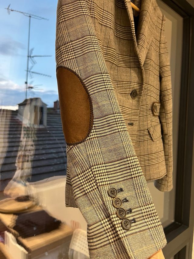 Americana Zara entallada cuadros mujer