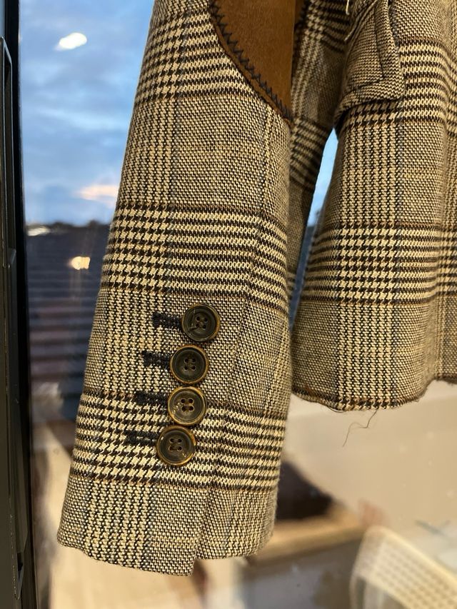 Americana Zara entallada cuadros mujer