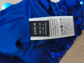 Top Bandeau lentejuelas azul Shein