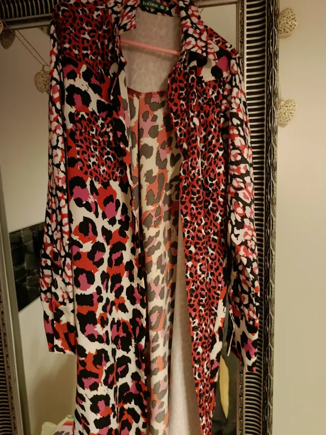 Vestido estampado leopardo marca lolina talla XL