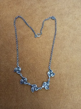 Gargantilla Plata Envejecida Nubes