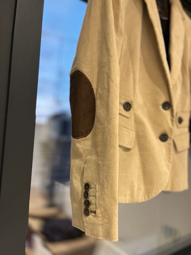 Blazer Zara Beige Mujer Entallado