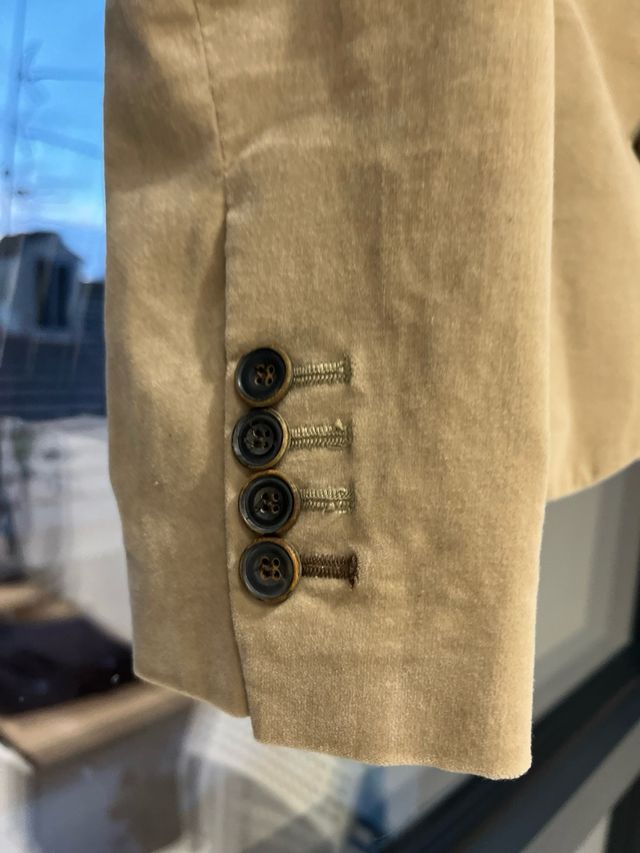 Blazer Zara Beige Mujer Entallado