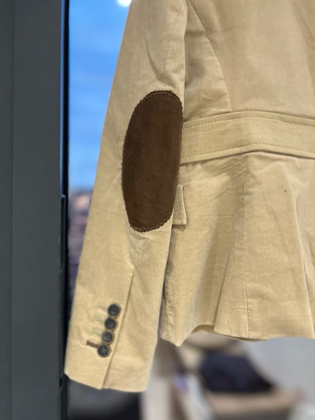 Blazer Zara Beige Mujer Entallado