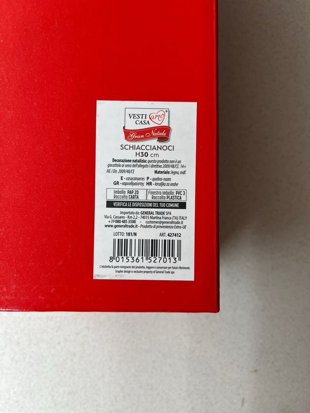 Schiaccianoci Natalizio in Legno 30cm Nuovo