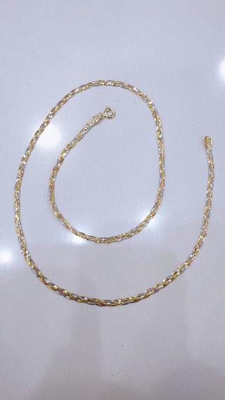 Collana a fasce in oro 9kt 375 tricolore