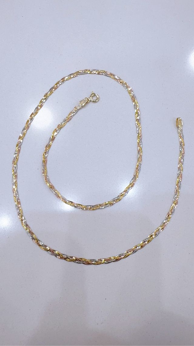 Collana a fasce in oro 9kt 375 tricolore