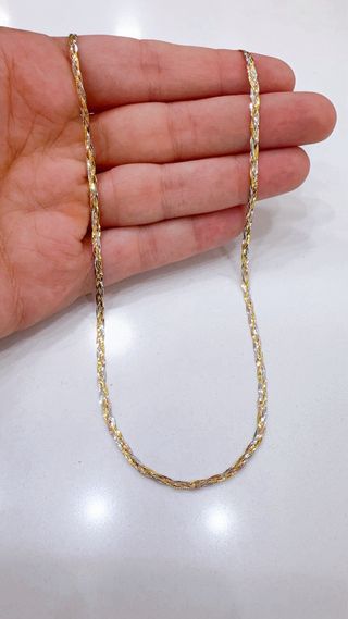 Collana a fasce in oro 9kt 375 tricolore