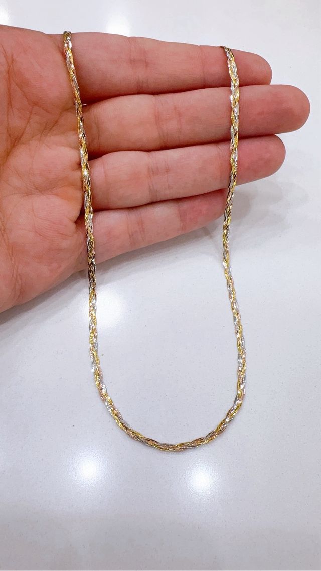 Collana a fasce in oro 9kt 375 tricolore