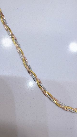 Collana a fasce in oro 9kt 375 tricolore