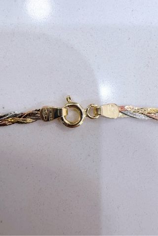 Collana a fasce in oro 9kt 375 tricolore