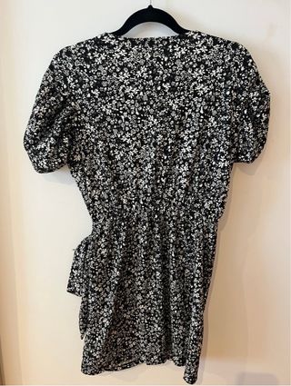 Vestido Mango floral negro y blanco