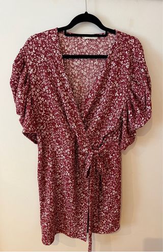 Vestido Mango floral rojo