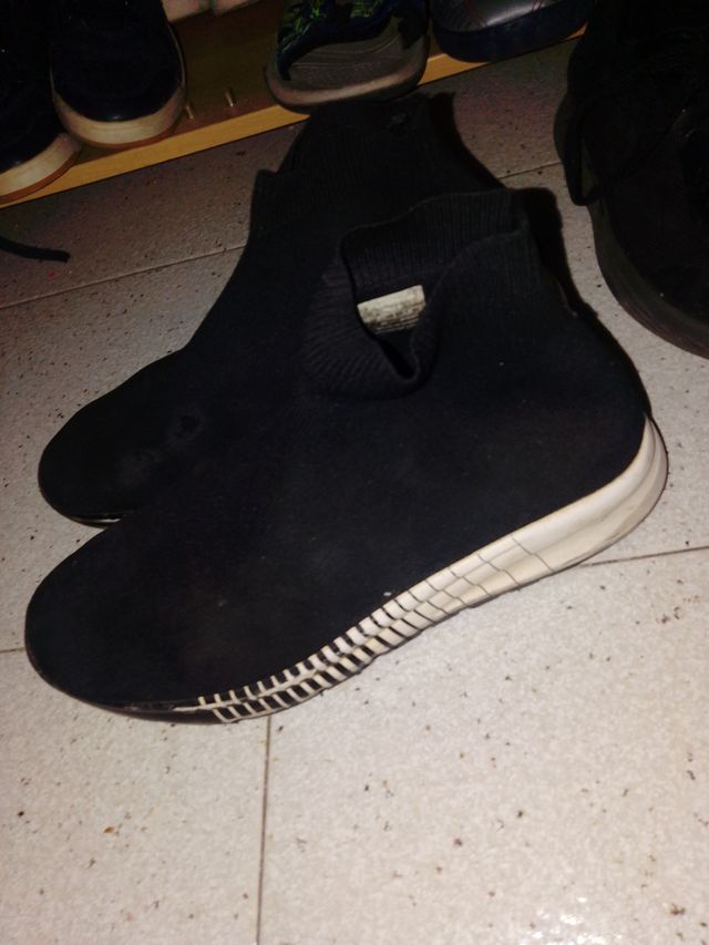 Zapatillas altas azules con parche de tigre