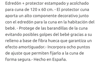 Edredón y protector cuna infantil