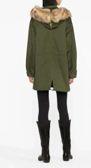 Parka Michael Kors verde y oro