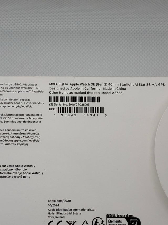 100% - Garantía - Apple Watch SE 2 40mm GPS