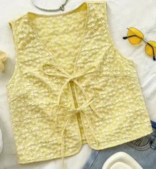 Chaleco ligero floral sin etiqueta XL