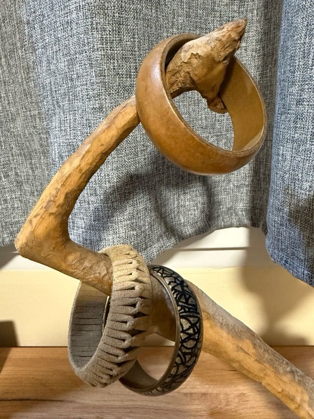 Pulsera tejida de bambú