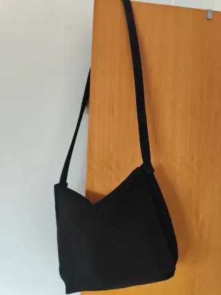 Bolso bandolera piel vuelta negro