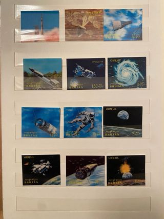 Francobolli Bhutan Spazio 3D