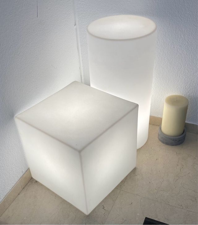 Lámpara Cubo y Cilindro Luminoso