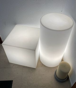 Lámpara Cubo y Cilindro Luminoso
