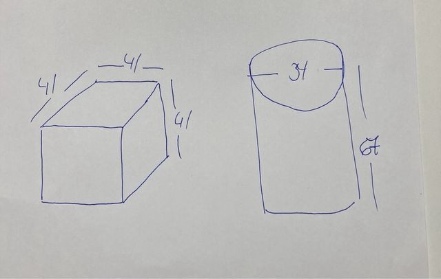 Lámpara Cubo y Cilindro Luminoso