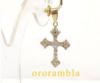 Cruz oro 18k con circonitas