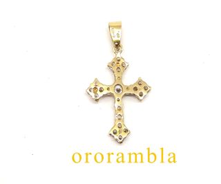 Cruz oro 18k con circonitas