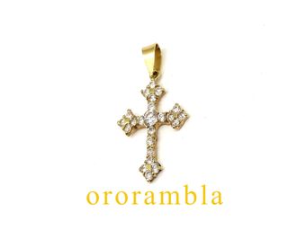 Cruz oro 18k con circonitas