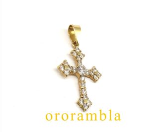 Cruz oro 18k con circonitas