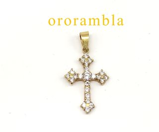 Cruz oro 18k con circonitas