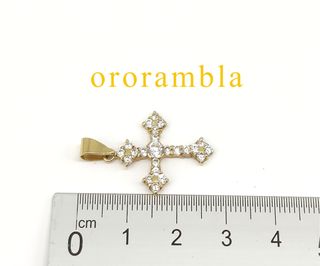 Cruz oro 18k con circonitas