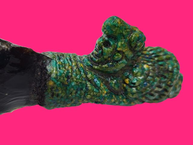 REPLICA DAGA DECORATIVA AZTECA PIEDRA OBSIDIANA