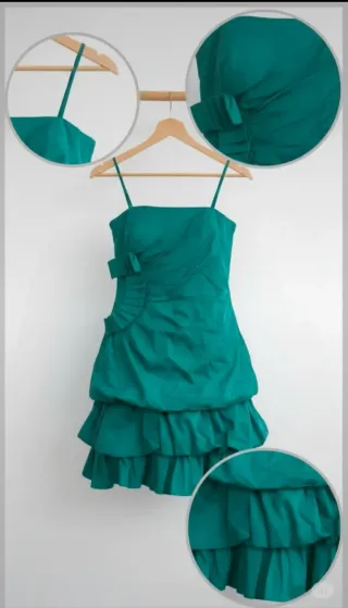 Me&Me Vestito verde balze chic