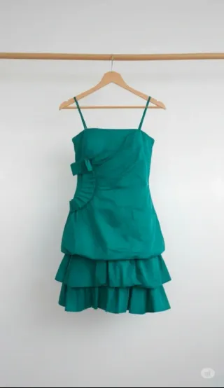 Me&Me Vestito verde balze chic