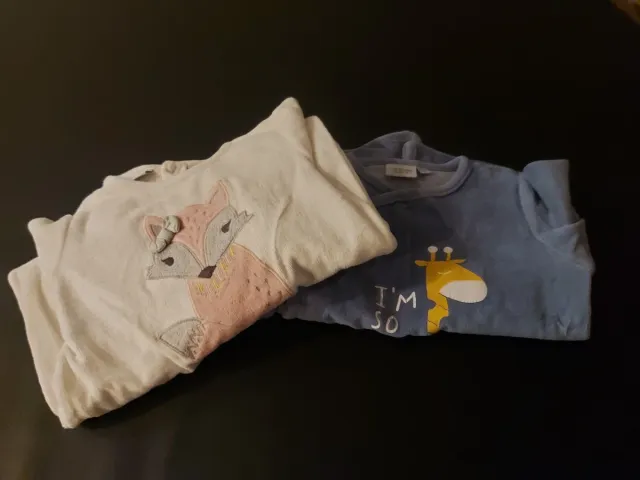 2 Pijamas Cotton Juice Talla 18/24 Meses