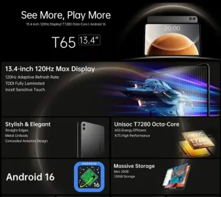 Teclast T65 Tablet 13.4 4G LTE 120Hz